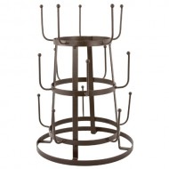 MyGift® Vintage Rustic Brown Iron Mug / Cup / Glass Bottle Organizer Tree Drying Rack Stand