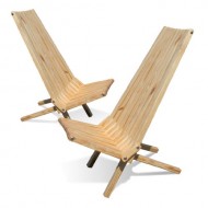 GloDea X45P1NS2 Lounge Chair, Natural, Set of 2