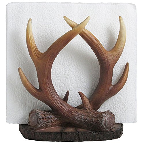 Decorative Deer Antler Napkin Holder in Rustic Lodge Restaurant Table Decorations or Cabin Kitchen Decor and Artistic Forest Animal Collectibles and Gifts for Buck Hunters or Outdoorsmen