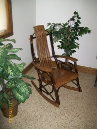Rustic Hickory & Oak Rocker *Walnut Stain* Rustic Furniture Amish Made in USA