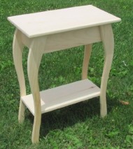 Solid Wood Unfinished End Table Pine Amish Made