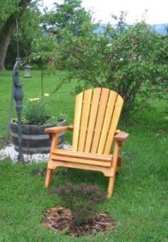 Folding Cedar Adirondack Chair W/stained Finish, Amish Crafted