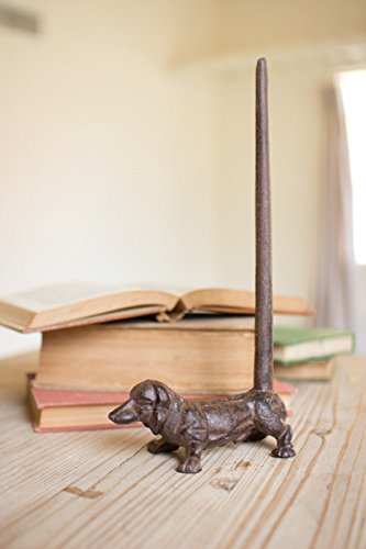 Cast Iron Dachshund Paper Towel Holder-rustic, 6.25 X 12 in