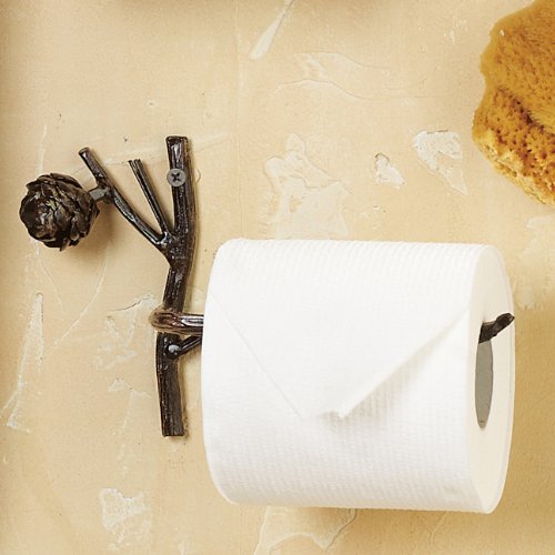 Rustic Pinecone Lodge Toilet Paper Tissue Holder