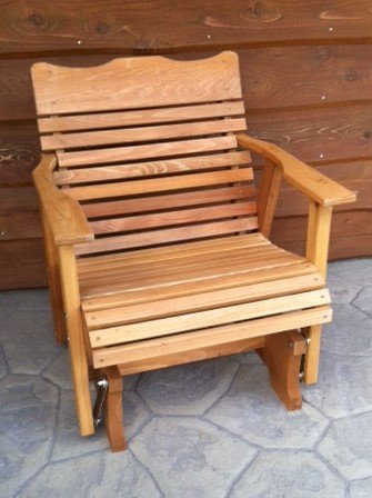 2′ Cedar Porch Glider W/stained Finish, Amish Crafted