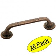 Amerock BP4483-RBZ Rustic Bronze Ambrosia Euro Stone Cabinet Hardware Handle Pull, 3-3/4″ (96mm) Hole Centers – 25 Pack