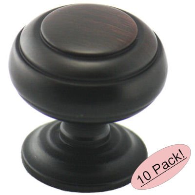 Cosmas 7498ORB Oil Rubbed Bronze Cabinet Hardware Round Knob – 1-1/4″ Diameter – Wide Base, 10-Pack