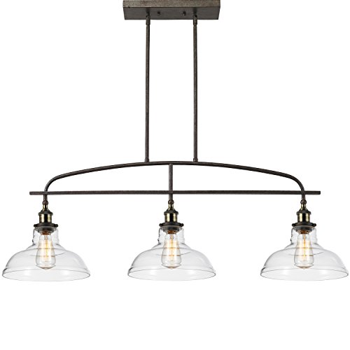 Ecopower kitchen Linear island Pendant Light Vintage Lamp Chandelier -3 Lights