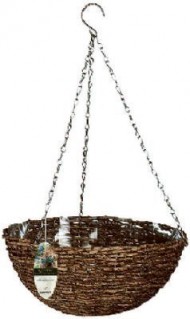 Gardman R450 Rustic Rattan Hanging Basket, 14″ Diameter