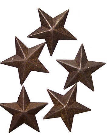 Ultra Mini Primitive Rusted Barn Stars-6 Packages of 5 for 30 Mini Stars