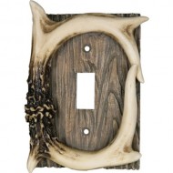 Rivers Edge Products Deer Antler Single Switch Electrical Cover Plate CVR