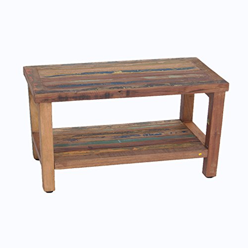 Reclaimed Salvaged Rustic Recycled 29″ Boat Wood Bench- Indoor Outdoor Bench