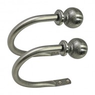 Beme International North Branch Rustic Ball Holdback Pair for 3/4-Inch Drapery Rod, Pewter