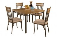 Roundhill Furniture 5-Piece Wood and Metal Dining Room Set, Includes Table with 4 Chairs