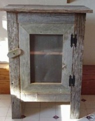 Amish Old Barn Wood Cabinet with a Screened Front, 18x9x29-Inch, Colors May Vary
