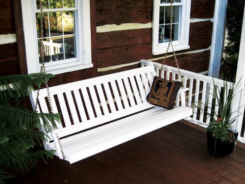 Traditional English 4ft. Porch Swing – Amish Made – 4 foot Painted White