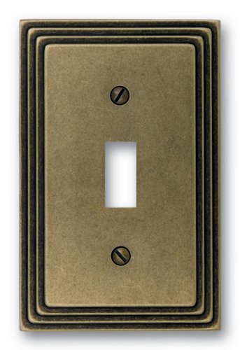 Amerelle 84TRB Steps Toggle Wallplate, Rustic Brass