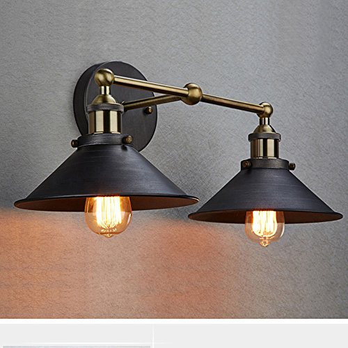 CLAXY® Ecopower Industrial Edison Simplicity 2 Light Wall Mount Light Sconces Aged Steel Finished