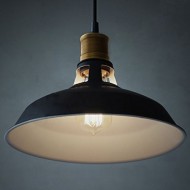 Smart & Green Lighting, Industrial Metal Pendant Light, Antique Style Lampshades fit for Edison Bulb, Kitchen Light Fixtures,black
