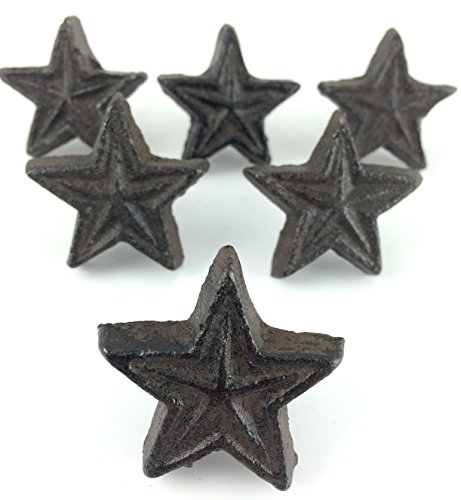 Rustic Cast Iron Knobs Star 1.5″ S/6