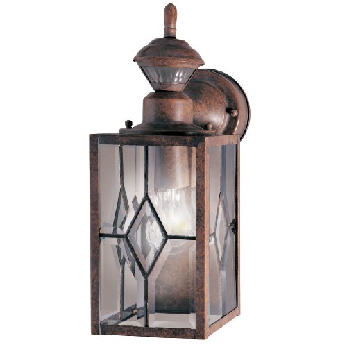 Heath Zenith HZ-4151-BR1 Mission Style 150-Degree Motion Sensing Decorative Security Light, Rustic Brown