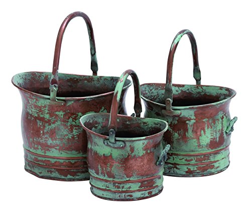 Deco 79 Metal Planter, 13-Inch, 11-Inch and 9-Inch, Set of 3