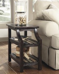 Ashley Furniture Signature Design Mestler Chair Side End Table, Rustic Brown