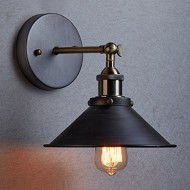 Ecopower Industrial Edison Simplicity 1 Light Wall Mount Light Sconces Aged Steel Finished