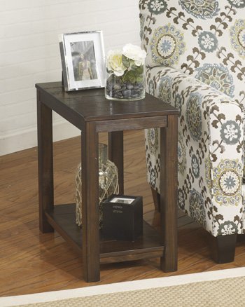 Ashley Furniture Signature Design Grinlyn Chair Side End Table, Rustic Brown