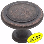 Amerock BP1387-RBZ Rustic Bronze Reflections Round Cabinet Hardware Knob, 1-1/4″ Diameter – 25 Pack