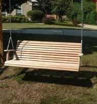 800 Lbs 5 Feet Porch Swing Made in USA Select Southern Cypress Rot-resistant and Eternal Wood Stainless Steel Hardware