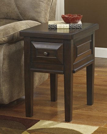 Ashley Furniture Signature Design Hindell Park Chair Side End Table, Rustic Brown