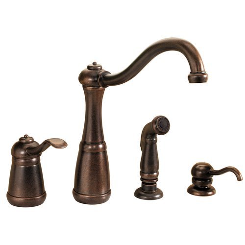 Pfister GT26-4NUU Marielle Single Handle Kitchen Faucet with Side Spray and Soap Dispenser, Rustic Bronze