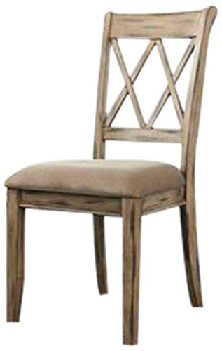Ashley Furniture Signature Design Mestler Dining UPH Side Chair, Antique White, Set of 2