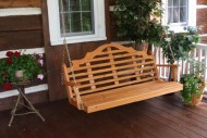 Cedar 5 Foot Marlboro Porch Swing – STAINED- Amish Made USA -Natural