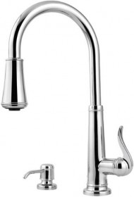 Pfister GT529-YPU Ashfield 1-Handle Pull-Down Kitchen Faucet with Soap Dispenser, Rustic Bronze
