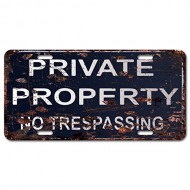 PRIVATE PROPERTY No Trespassing Sign Chic Wood Vintage Rustic Sign Digital Printed