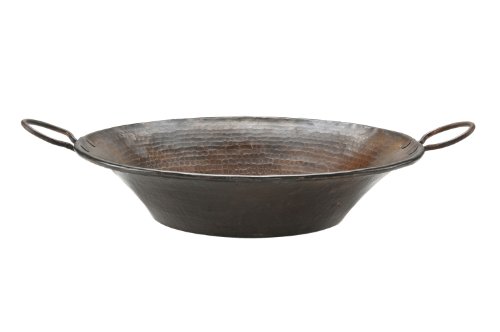 Premier Copper Products VR16MPDB Round Miners Pan Vessel Hammered Copper Sink, Oil Rubbed Bronze