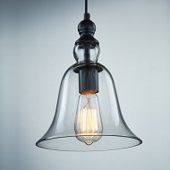 Ecopower 1 Light Vintage Hanging Big Bell Glass Shade Ceiling Lamp Pendent Fixture
