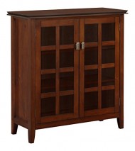 Simpli Home Artisan Medium Storage Cabinet, Medium Auburn Brown