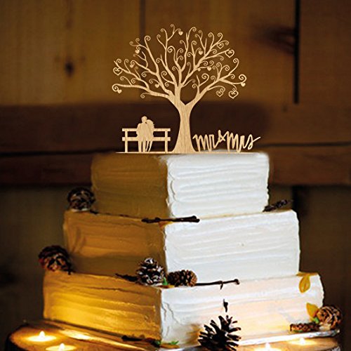 Rustic Wedding Cake Topper – Mr and Mrs – WA1040