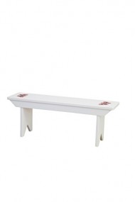 Amish-Made, Handcrafted Children’s Wooden Bench (White Painted Finish – No Stencil)