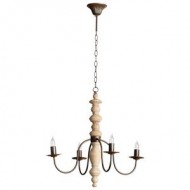 Cyan Designs 05097 Chandelier with No Shades, Rustic And White Oak Finish