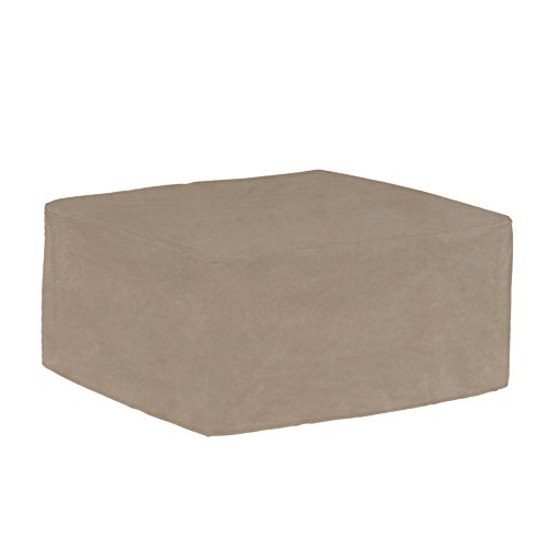 Budge English Garden Large Outdoor Ottoman/Coffee Table Cover P5A36PM1, Tan Tweed (20 H x 26 W x 50 L)