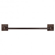 The Copper Factory CF132AN Solid Copper 24-Inch Towel Bar with Square Backplates, Antique Copper