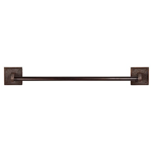 The Copper Factory CF132AN Solid Copper 24-Inch Towel Bar with Square Backplates, Antique Copper