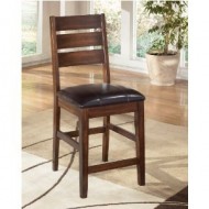 Ashley Furniture Signature Design Larchmont Upholstered Barstool, 19.38 by 22.25-Inch, Burnished Dark Brown, Set of 2