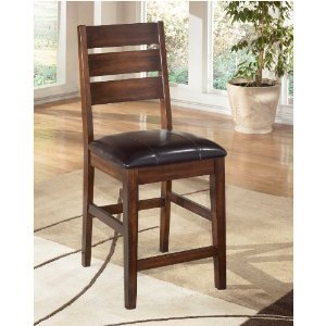 Ashley Furniture Signature Design Larchmont Upholstered Barstool, 19.38 by 22.25-Inch, Burnished Dark Brown, Set of 2