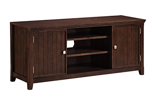 Simpli Home Acadian TV Media Stand for TVs up to 60″, Rich Tobacco Brown