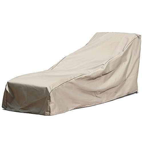 Budge English Garden Large Outdoor Chaise Lounge Cover P2W01PM1, Tan Tweed (35 H x 35 W x 74 D)